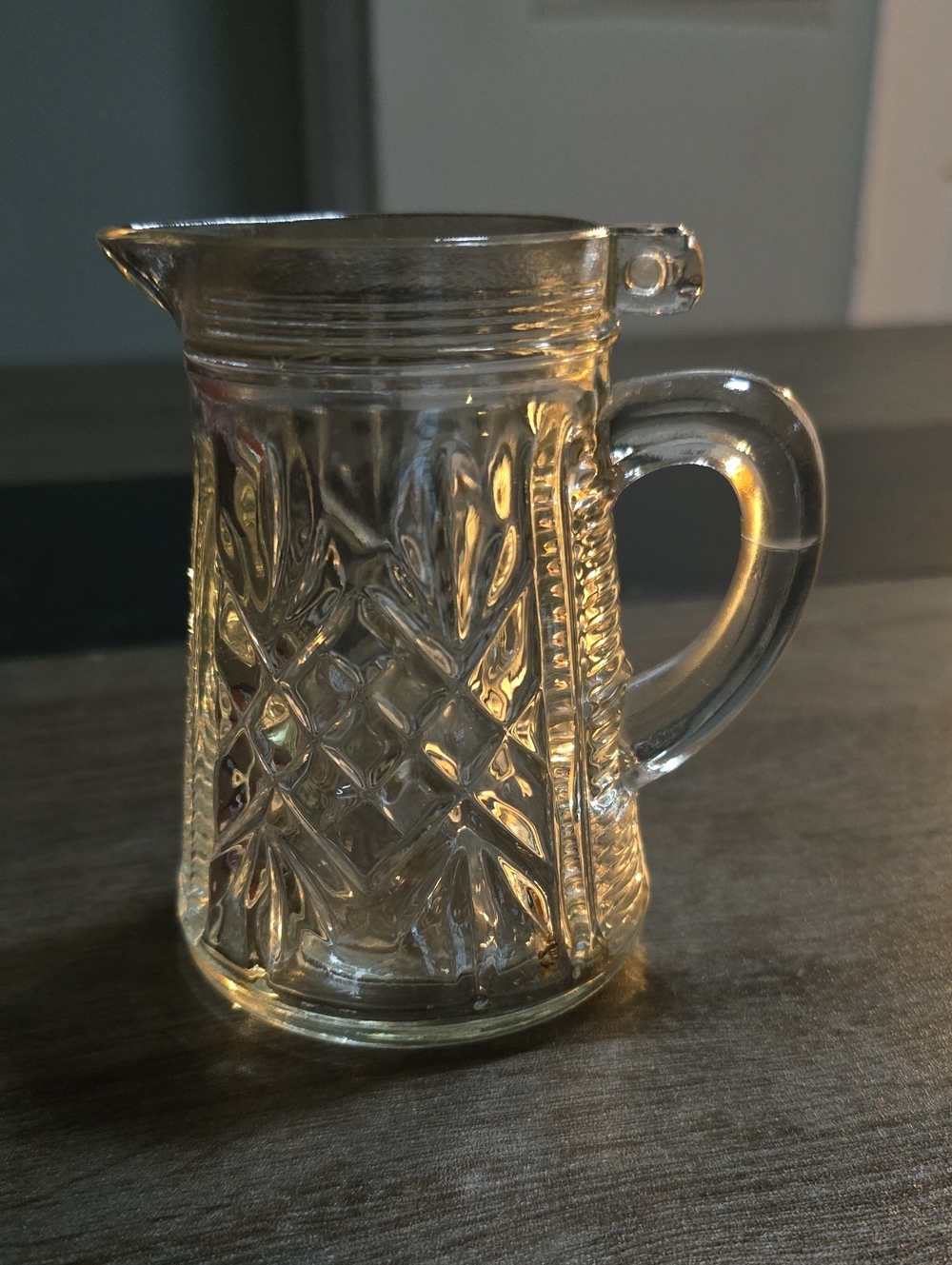 Clear Pressed Glass Creamer Pitcher - Clear